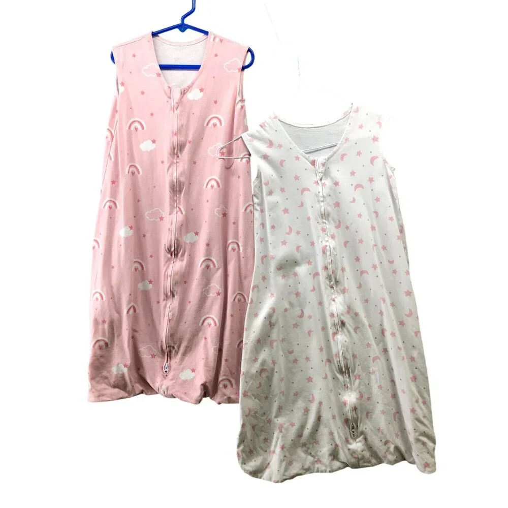 Baby Girls 12-18M Sleep Sacks BUNDLE 2 Piece‎ Size L Cotton Sleeveless Light